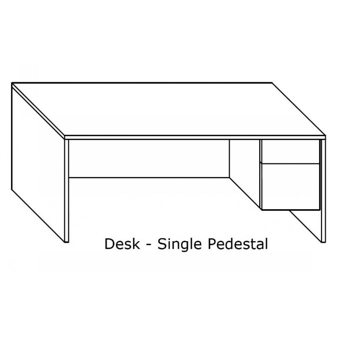 Office Desk Single Pedestal 24 Inch X 48 Inch Office Series