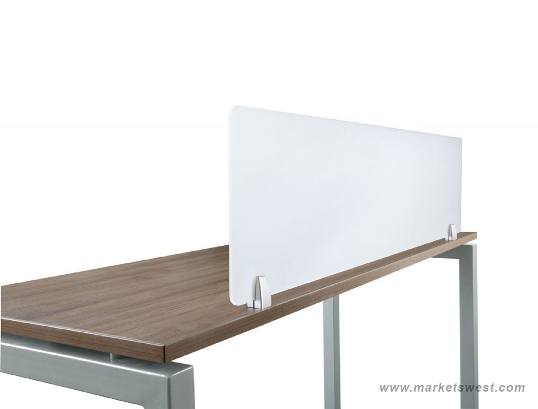 Acrylic Desk and Table Mounted Modesty Panel, Acrylic Privacy Panel,  12x36, Frosted